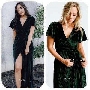 Baltic Born Andi Ribbed Velvet Wrap Maxi Dress XL